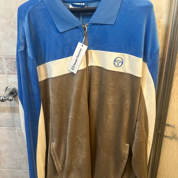 Sergio Tacchini Blue and Brown Track Jacket